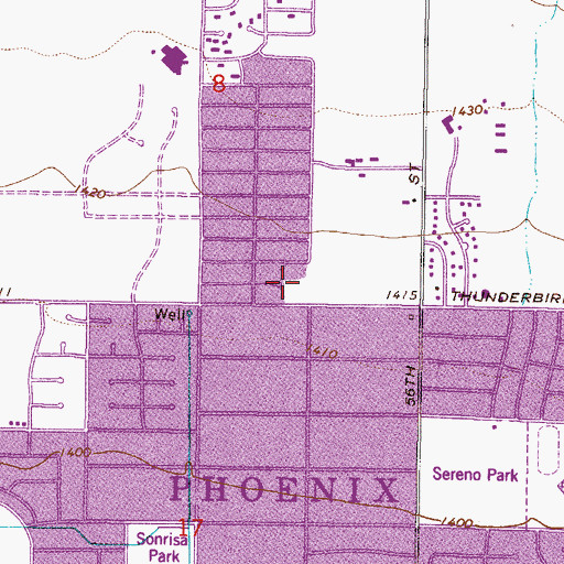 Topographic Map of Milestones Charter School, AZ