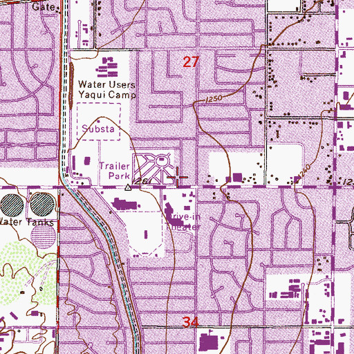 Topographic Map of Villa Montessori School Scottsdale Campus, AZ