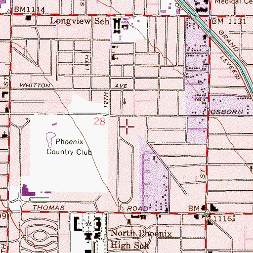 Topographic Map of Montezuma Public Charter Middle School, AZ