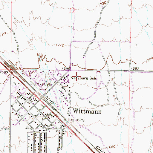 Topographic Map of Nadaburg Elementary School, AZ