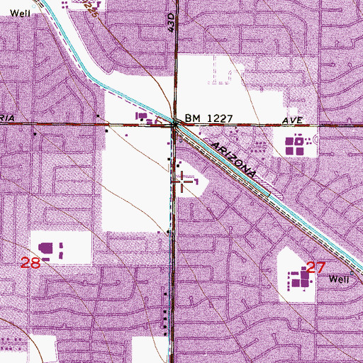 Topographic Map of North Pointe Preparatory School, AZ