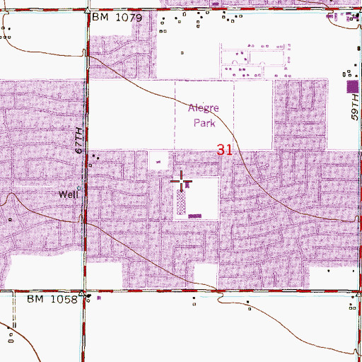 Topographic Map of Palm Lane North School, AZ