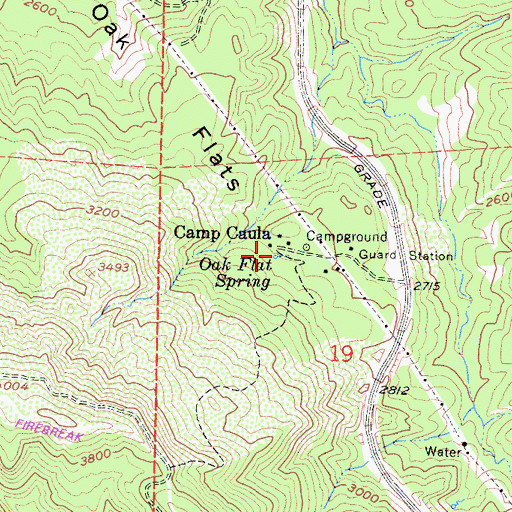 Topographic Map of Oak Flat Spring, CA
