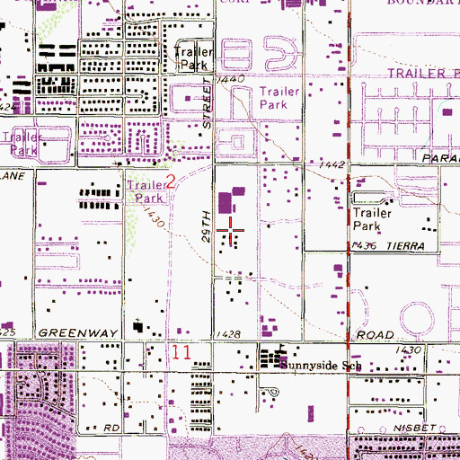 Topographic Map of Palomino Intermediate School, AZ