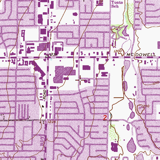 Topographic Map of Scottsdale Horizons Charter School, AZ