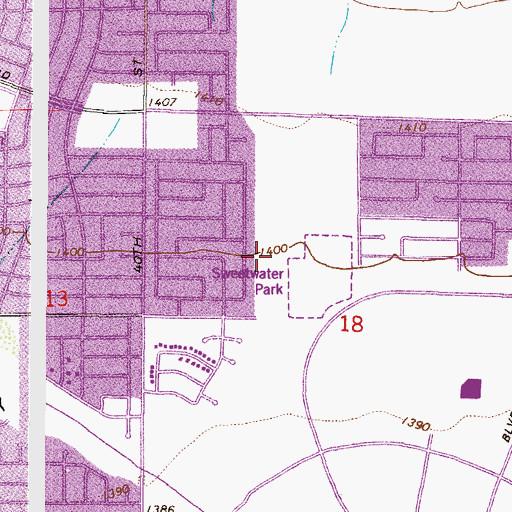 Topographic Map of Polaris High School, AZ