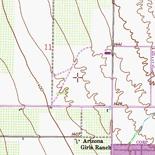 Topographic Map of Shepherd Junior High School, AZ