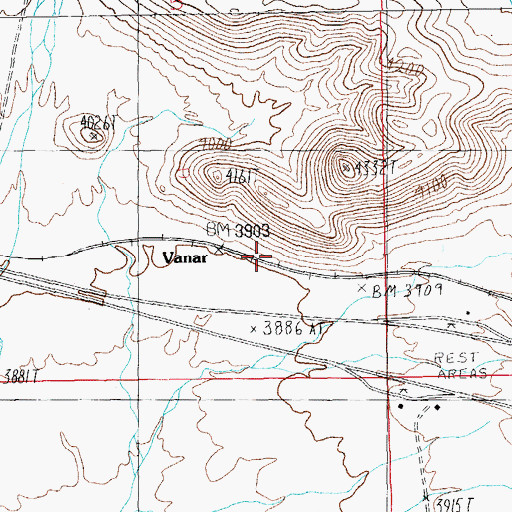 Topographic Map of Vanar, AZ