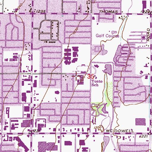 Topographic Map of Sierra Vista Academy, AZ