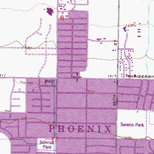 Topographic Map of Stars Preparatory Academy, AZ