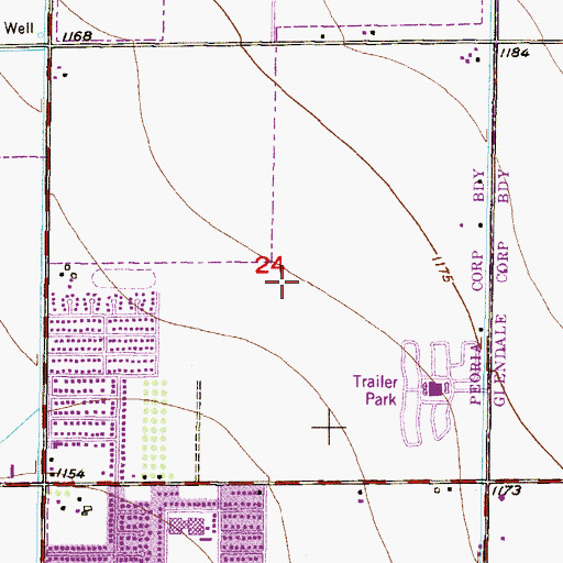 Topographic Map of Sundance Elementary School, AZ