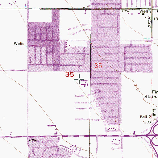 Topographic Map of Sunrise Elementary School, AZ
