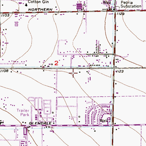 Topographic Map of Sunset Vista Elementary School, AZ