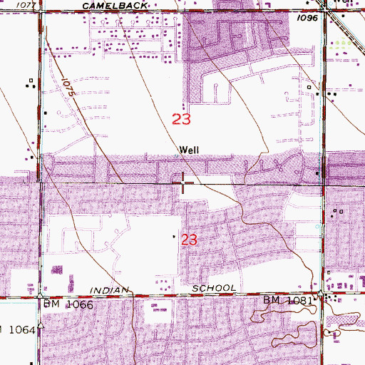 Topographic Map of Tomahawk School, AZ