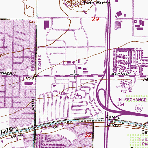 Topographic Map of Westmark High School, AZ