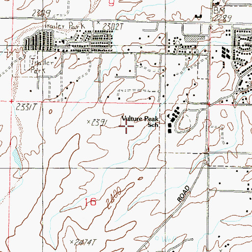 Topographic Map of Wickenburg High School, AZ