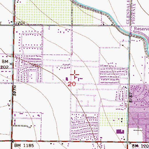 Topographic Map of Desert Palms Elementary School, AZ