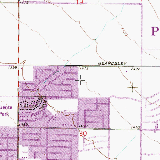 Topographic Map of Desert Winds Elementary School, AZ