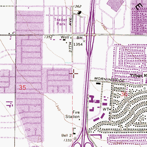 Topographic Map of East Mesa Charter Elementary School, AZ