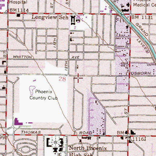 Topographic Map of El Dorado Public Charter High School, AZ