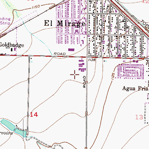 Topographic Map of El Mirage School, AZ