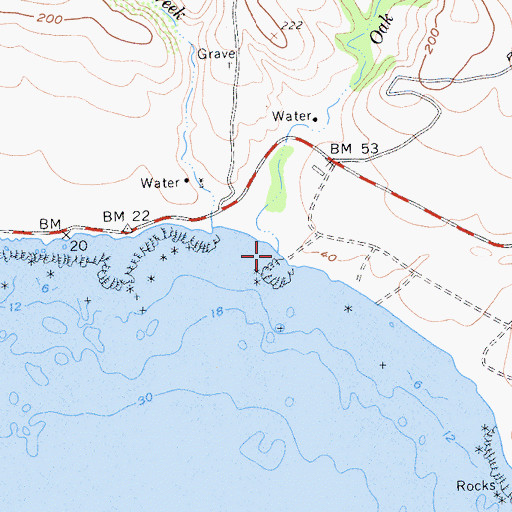 Topographic Map of Oak Knoll Creek, CA