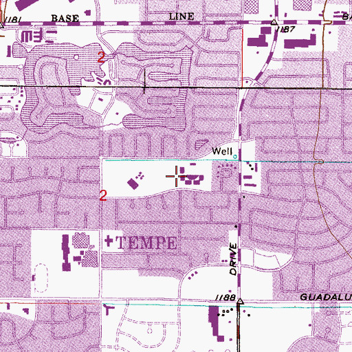 Topographic Map of Fees Middle School, AZ