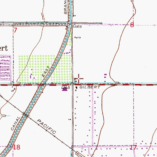 Topographic Map of Franklin High School, AZ