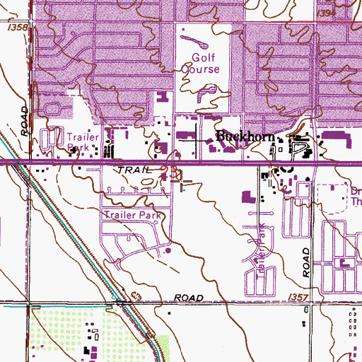Topographic Map of Franklin High School, AZ