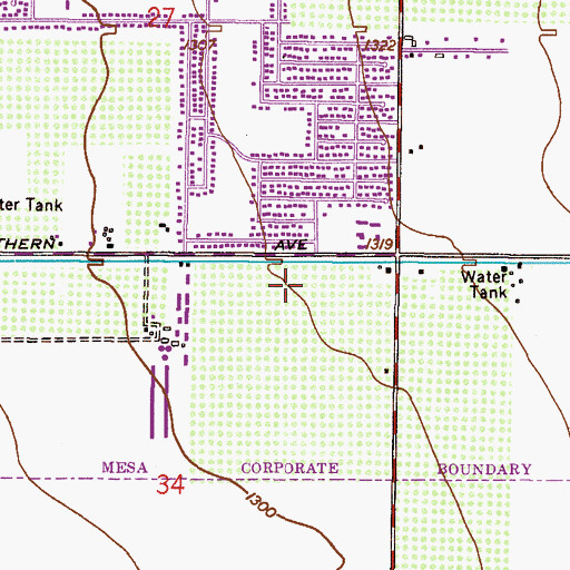 Topographic Map of Franklin at Brimhall Elementary School, AZ