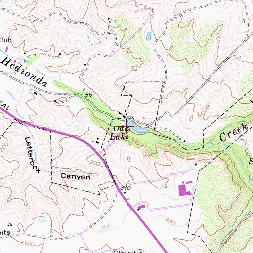 Topographic Map of Oak Lake, CA