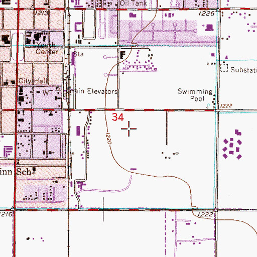 Topographic Map of Frye Elementary School, AZ