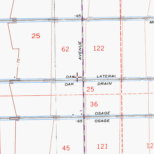 Topographic Map of Oak Lateral, CA