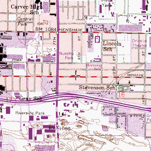 Topographic Map of Gospel Center School, AZ