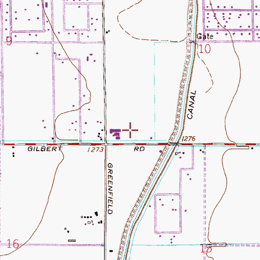 Topographic Map of Greenfield Elementary School, AZ