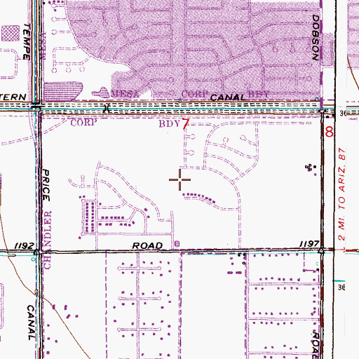 Topographic Map of Jordan Center for Early Education, AZ