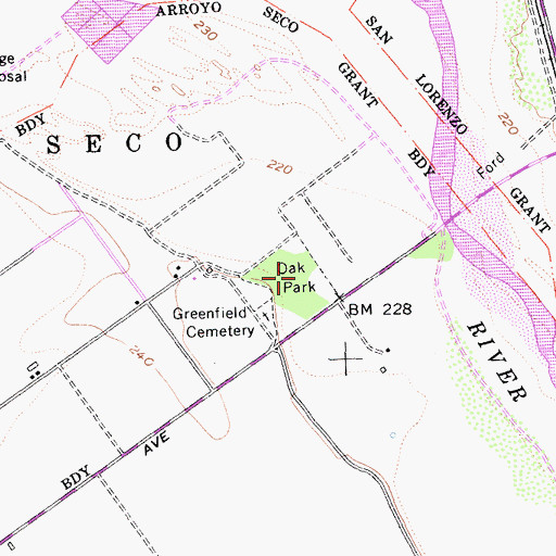 Topographic Map of Oak Park, CA