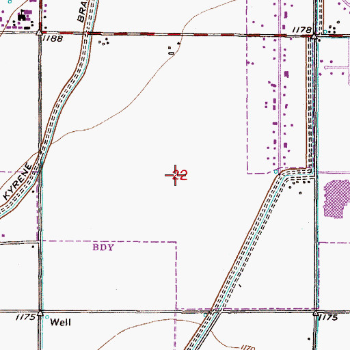 Topographic Map of Kyrene de la Mariposa Elementary School, AZ