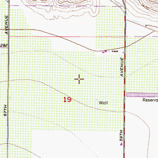 Topographic Map of Legend Springs Elementary School, AZ