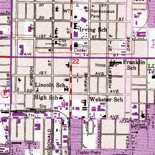 Topographic Map of Life School College Preparatory Downtown Campus, AZ