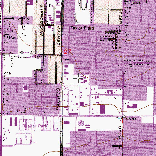 Topographic Map of Lincoln Elementary School, AZ