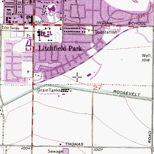 Topographic Map of Litchfield Elementary School, AZ