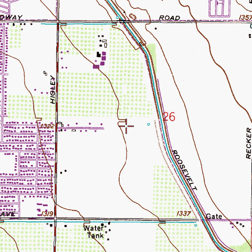 Topographic Map of Madison Elementary School, AZ