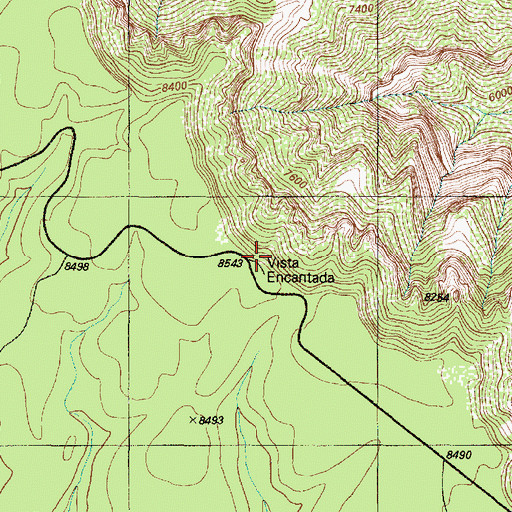 Topographic Map of Vista Encantada, AZ