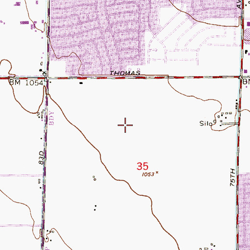 Topographic Map of Manuel Pena Junior School, AZ