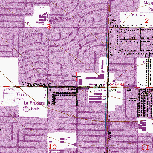 Topographic Map of Maya High School, AZ