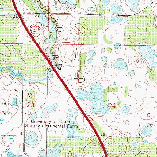 Topographic Map of Leesburg Water Tower, FL