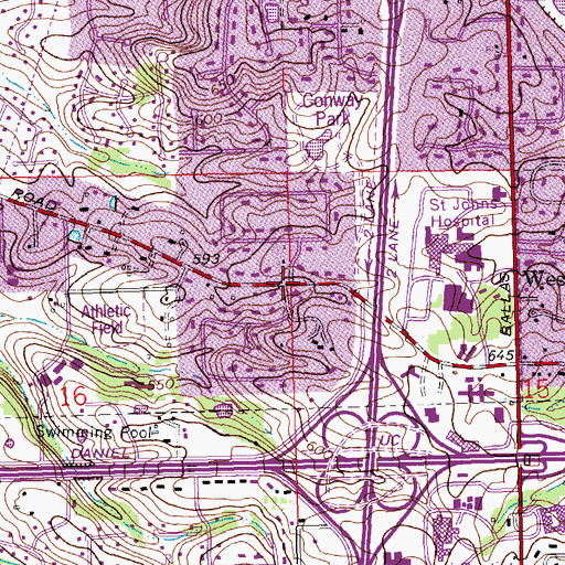 Topographic Map of Presbyterian Church in America Historical Center, MO