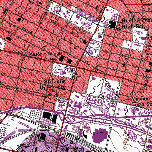 Topographic Map of Ritter Hall, MO