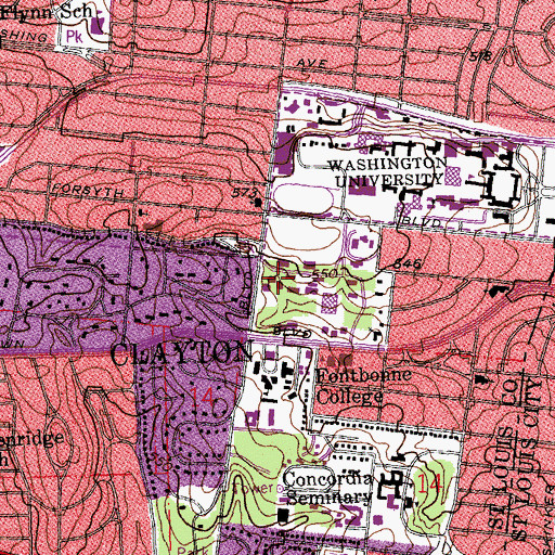 Topographic Map of Rutledge House, MO